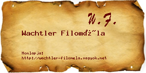 Wachtler Filoméla névjegykártya